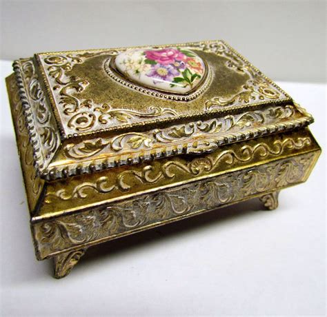 small vintage metal trinket box|antique trinket boxes worth money.